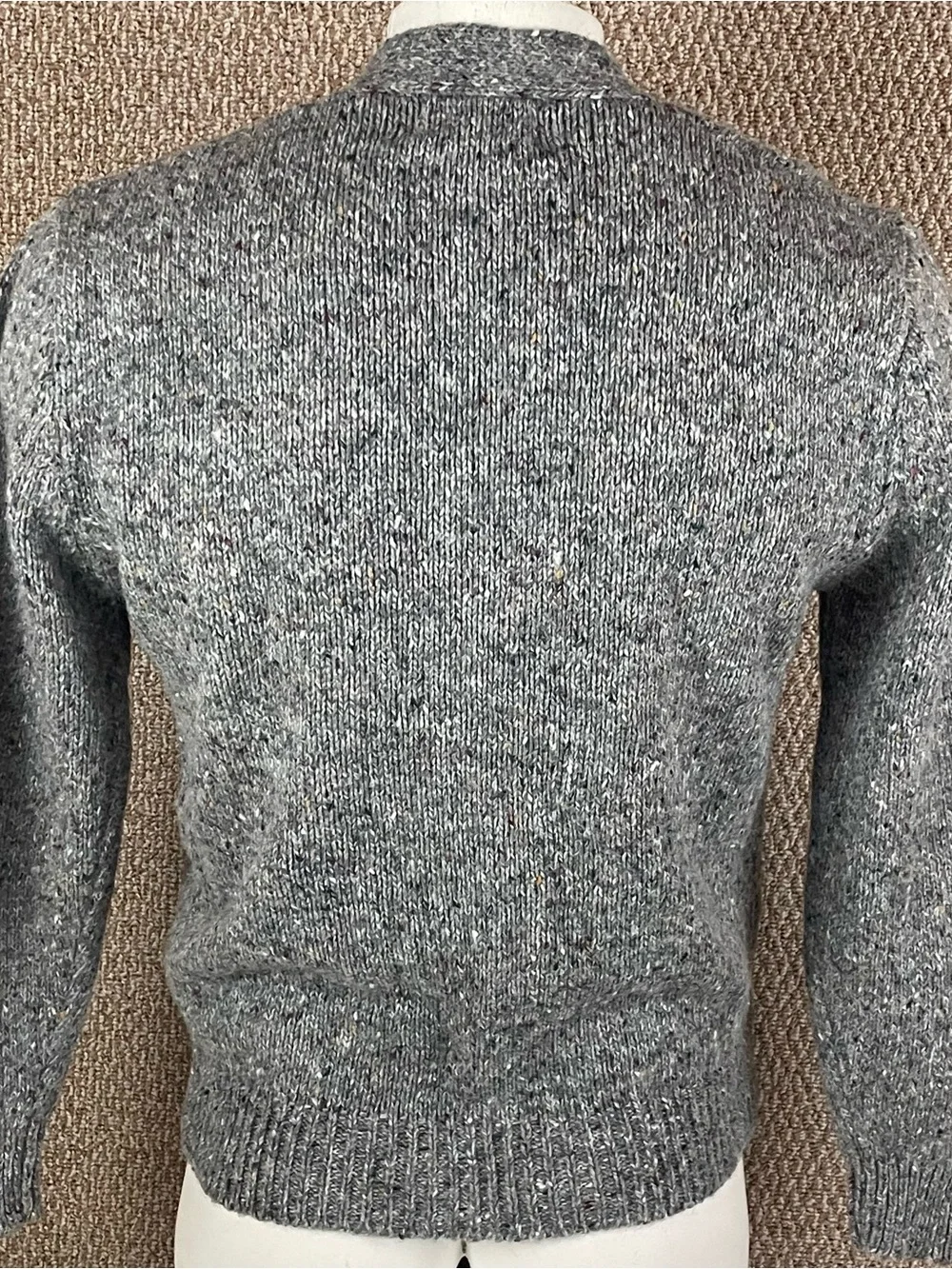 Vintage Cardigan Sweater Men’s Large Wool Donegal Flecked Golf Grandpa 90s B22